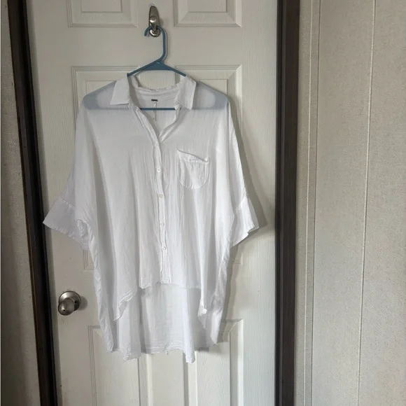 Free People Crisp White Blouse - Picture 1 of 4